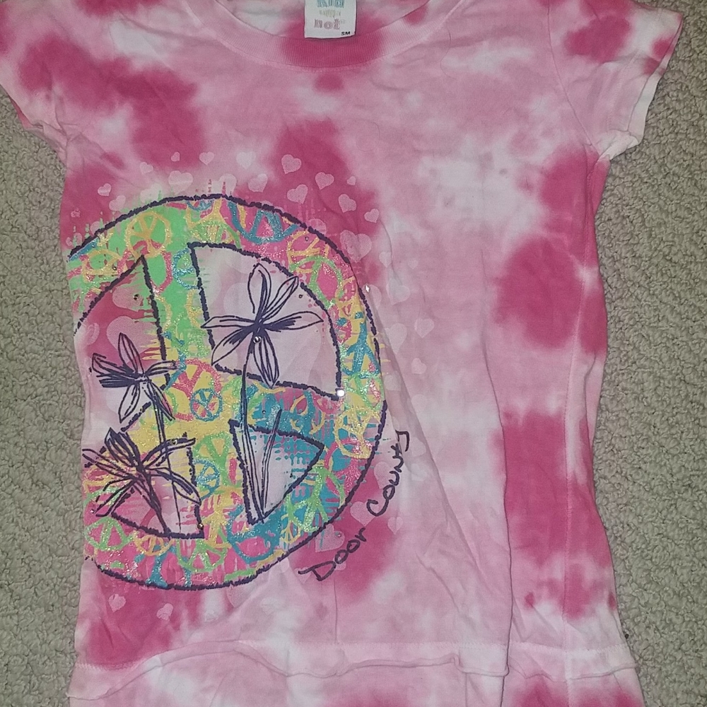 Girls tie dyed Door County WI t-shirt size S